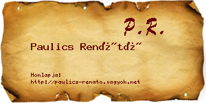 Paulics Renátó névjegykártya