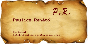 Paulics Renátó névjegykártya